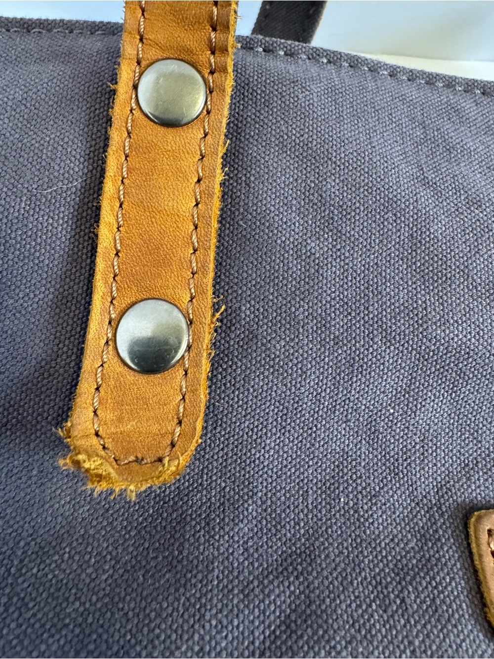 VASCHY Leather Canvas Vintage Tote Bag - Picture 8 of 12